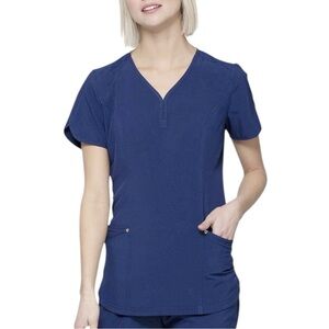 HeartSoul Women’s Navy Blue V-Neck Scrub Top Patch Pockets Style HS725 Medium